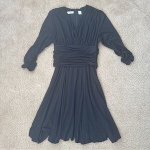 *Unavailable* Vintage Liz Claiborne‎ Black Dress Ruched V-Neck Party Evening 12